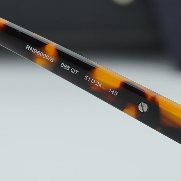 Rag & Bone RNB6006/S 0086 QT Square Sunglasses - Havana/Green - Picture 8 of 9